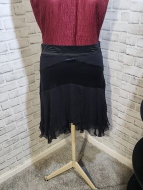 TO THE MAX Black Layered Silk Skirt